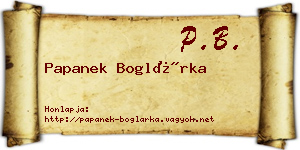 Papanek Boglárka névjegykártya